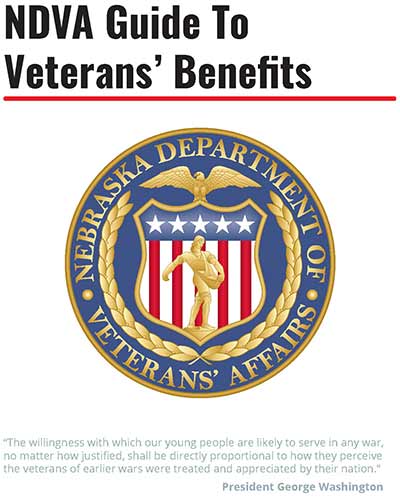 NDVA Guide to Veterans Benefit Text with official Nebraska Veterans' Affairs Seal