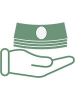 Icon of a hand holding paper
